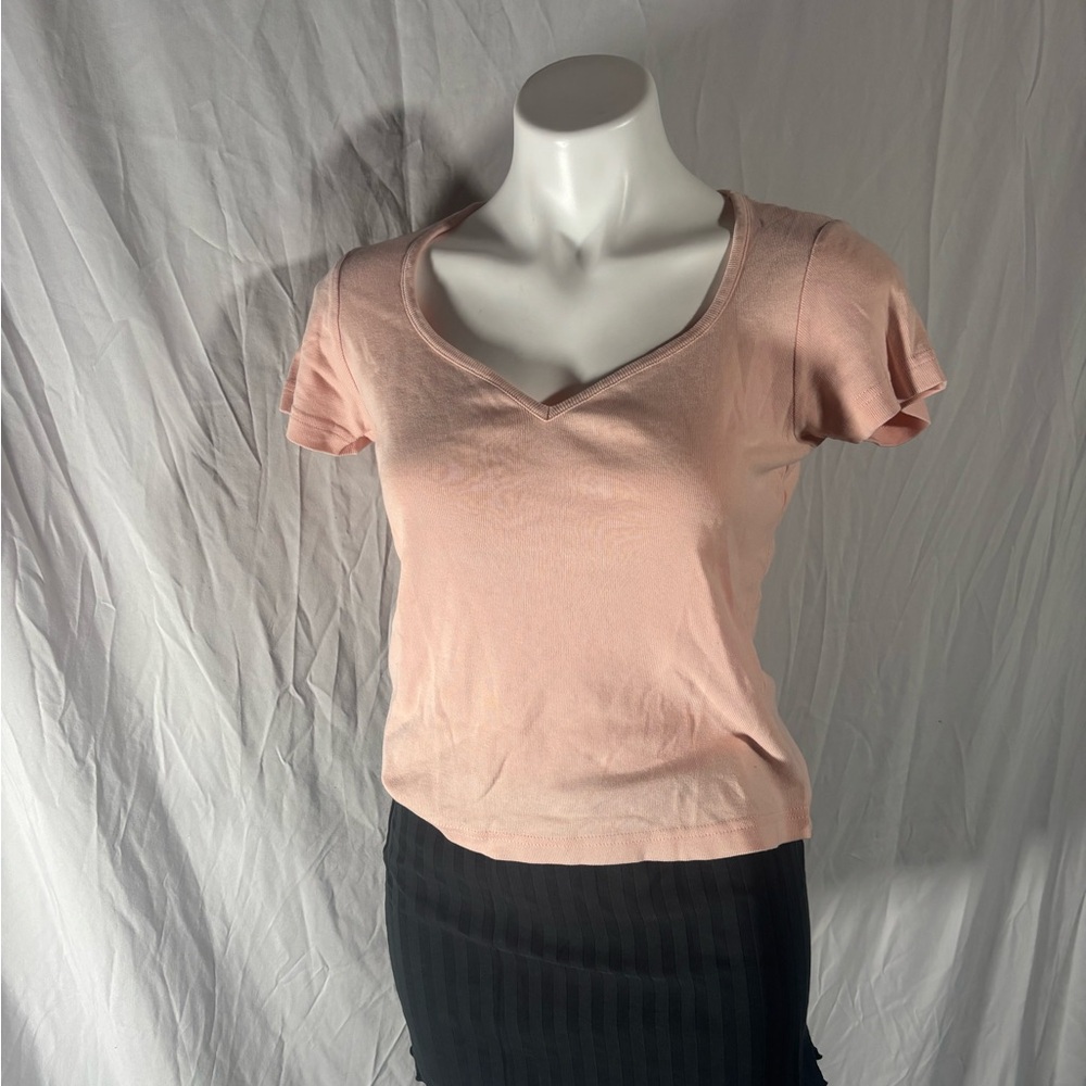 Vintage Pink V-Neck Top